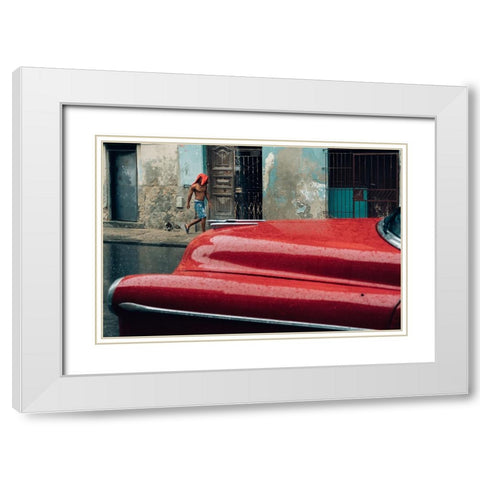 Cuba White Modern Wood Framed Art Print with Double Matting by Al-Nasser, Nasser