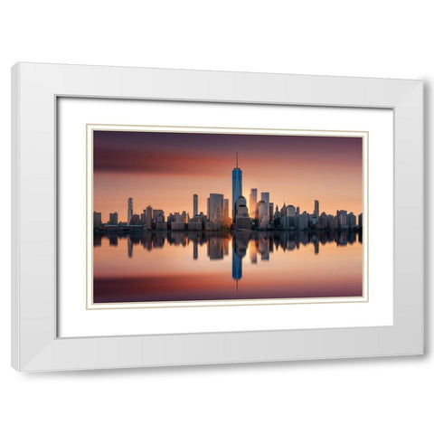 Unforgettable Sunrise White Modern Wood Framed Art Print with Double Matting by Ruiz Dueso, Jorge