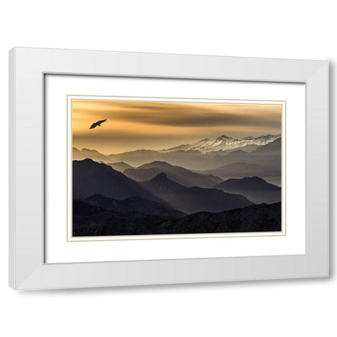 Layers White Modern Wood Framed Art Print with Double Matting by I. Cuadrado, Juan