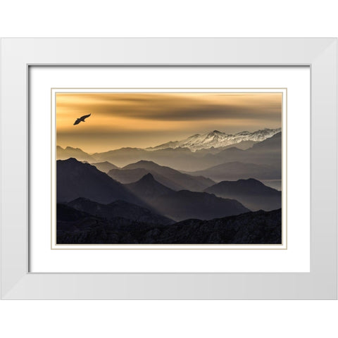 Layers White Modern Wood Framed Art Print with Double Matting by I. Cuadrado, Juan