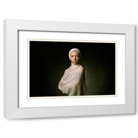 Ayda White Modern Wood Framed Art Print with Double Matting by Mokhtari, Mehdi