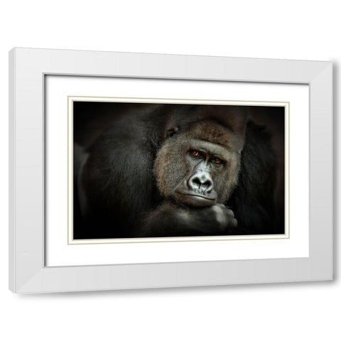 Peaceful Giant White Modern Wood Framed Art Print with Double Matting by Wenner-Braun, Antje