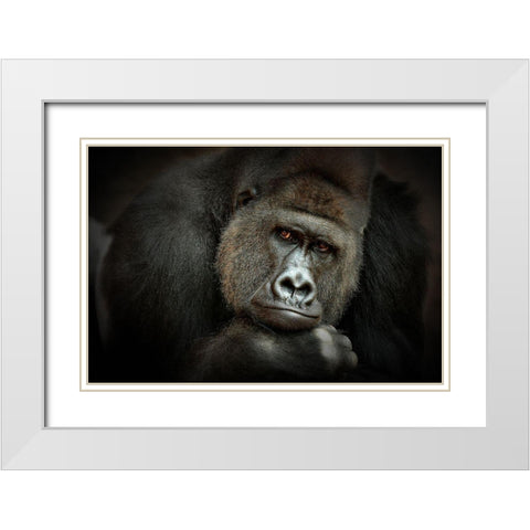 Peaceful Giant White Modern Wood Framed Art Print with Double Matting by Wenner-Braun, Antje