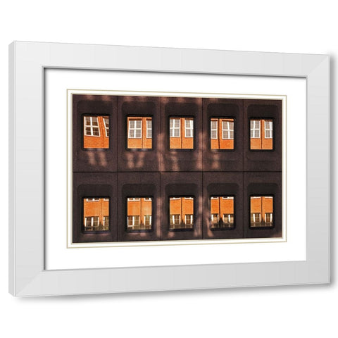 Golden Reflections White Modern Wood Framed Art Print with Double Matting by Hawerkamp, Hans-Wolfgang