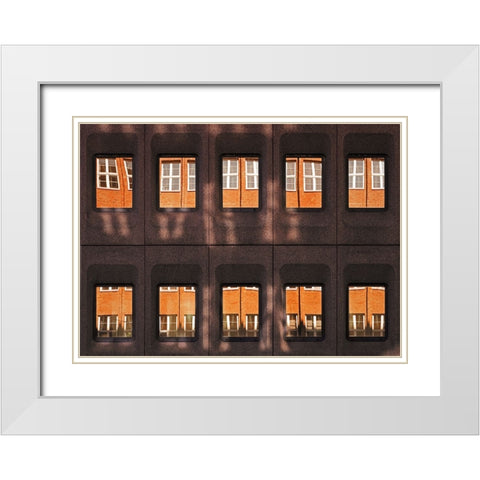 Golden Reflections White Modern Wood Framed Art Print with Double Matting by Hawerkamp, Hans-Wolfgang