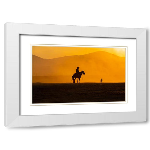 ManS Best Friends White Modern Wood Framed Art Print with Double Matting by TEKDOGAN, BARKAN