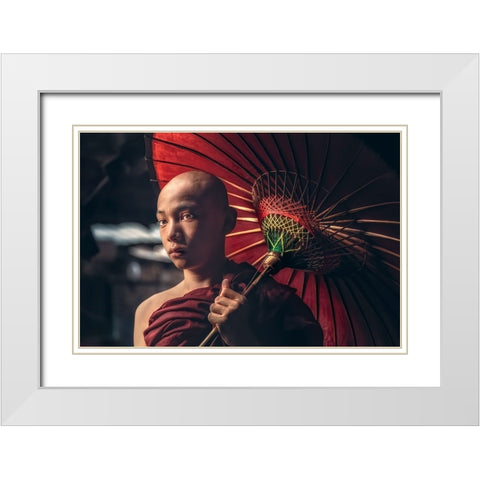 Light Of Innocence White Modern Wood Framed Art Print with Double Matting by Rivera, Roberto