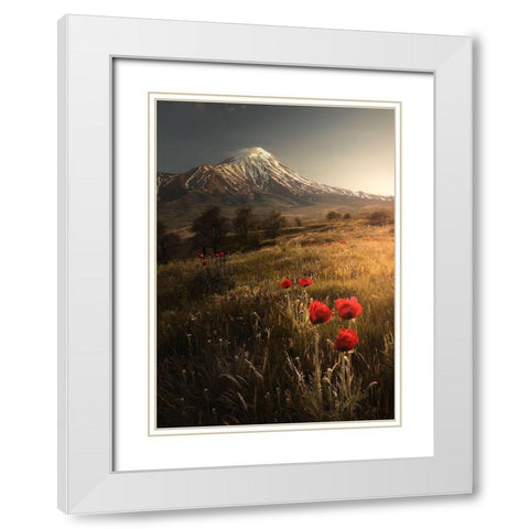 Life Is Beautiful White Modern Wood Framed Art Print with Double Matting by Behzad, Majid