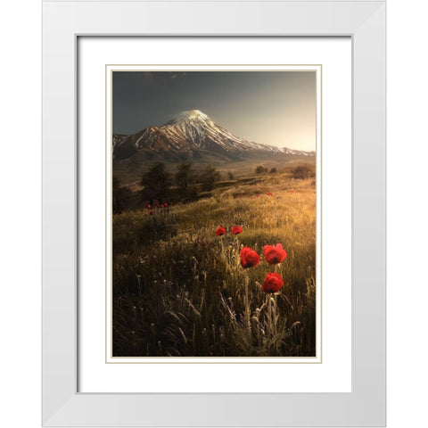 Life Is Beautiful White Modern Wood Framed Art Print with Double Matting by Behzad, Majid