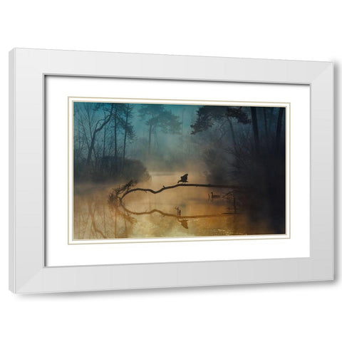 Blue Hour White Modern Wood Framed Art Print with Double Matting by Van Dongen, Anton