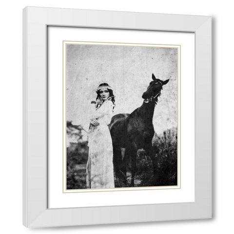 Napelu White Modern Wood Framed Art Print with Double Matting by Abe, Abr