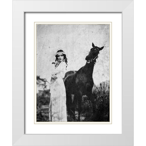 Napelu White Modern Wood Framed Art Print with Double Matting by Abe, Abr