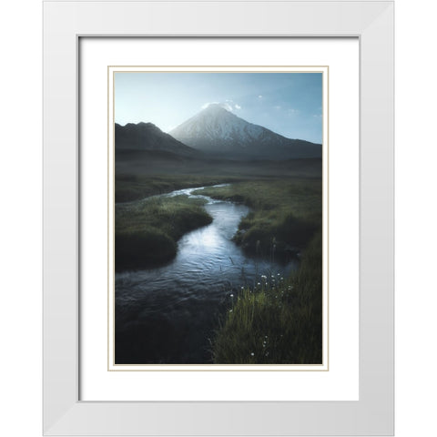 Inner Tranquility White Modern Wood Framed Art Print with Double Matting by Behzad, Majid