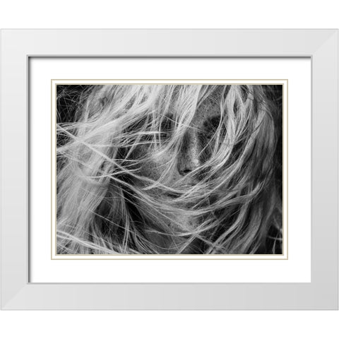 Project Faces [Alica] White Modern Wood Framed Art Print with Double Matting by Krystynek Mqep, Martin
