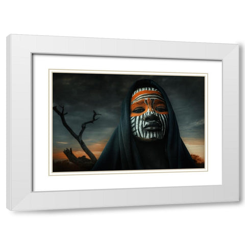 Girl Suri White Modern Wood Framed Art Print with Double Matting by Yosifov, Svetlin