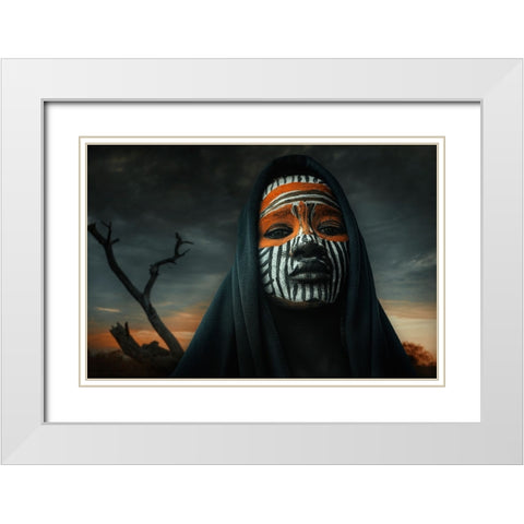 Girl Suri White Modern Wood Framed Art Print with Double Matting by Yosifov, Svetlin