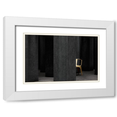 Silence Is Golden White Modern Wood Framed Art Print with Double Matting by Apers, Marc