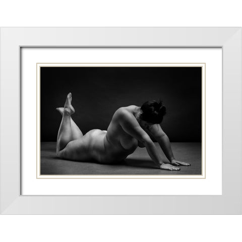 Bodyscape White Modern Wood Framed Art Print with Double Matting by Belovodchenko, Anton