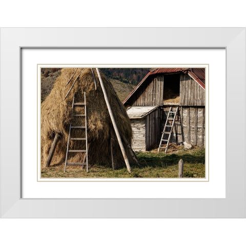 Rural White Modern Wood Framed Art Print with Double Matting by Jo, Madeline