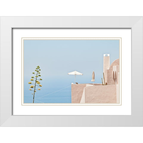 Where The Sea Meets The Sky White Modern Wood Framed Art Print with Double Matting by Wride, Linda