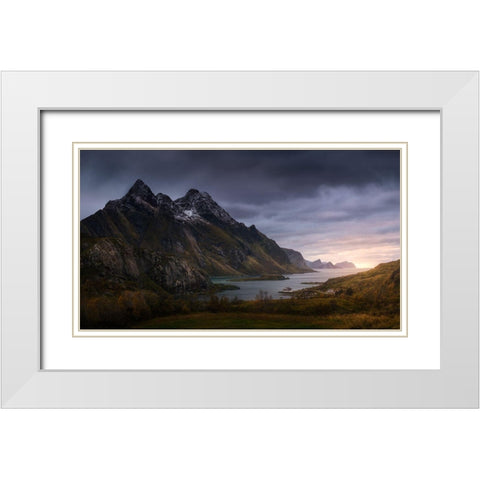 The Fjord White Modern Wood Framed Art Print with Double Matting by Mathur, Sandeep