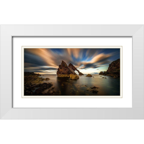 Bow Fiddle Panorama White Modern Wood Framed Art Print with Double Matting by Kruczynski, Wojciech