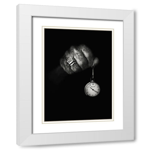 Un Tiempo Pequeapo. White Modern Wood Framed Art Print with Double Matting by Luis Seco, Juan