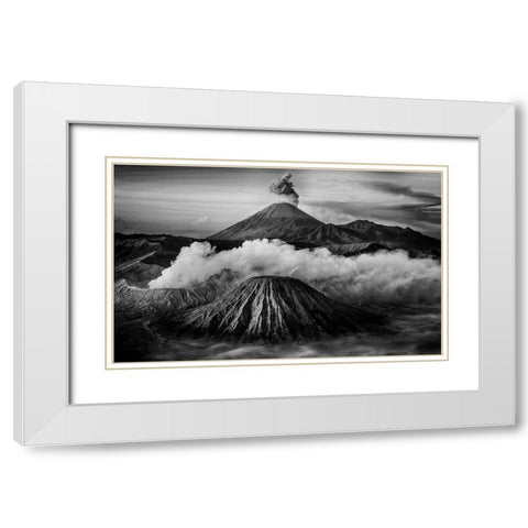 Mt Bromo White Modern Wood Framed Art Print with Double Matting by Muliani Hartojo, Angela