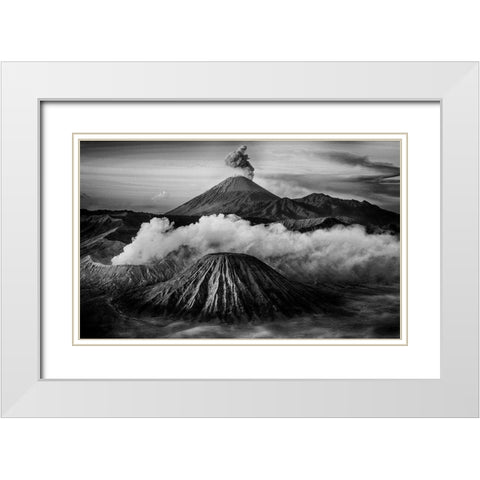 Mt Bromo White Modern Wood Framed Art Print with Double Matting by Muliani Hartojo, Angela