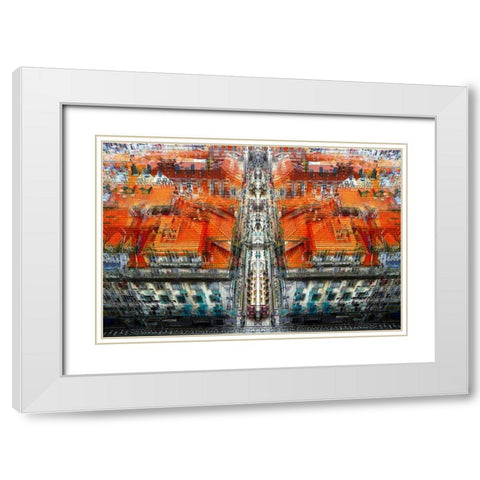 Lisbon White Modern Wood Framed Art Print with Double Matting by Shrayer, Igor