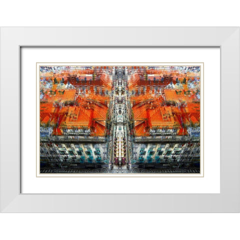 Lisbon White Modern Wood Framed Art Print with Double Matting by Shrayer, Igor