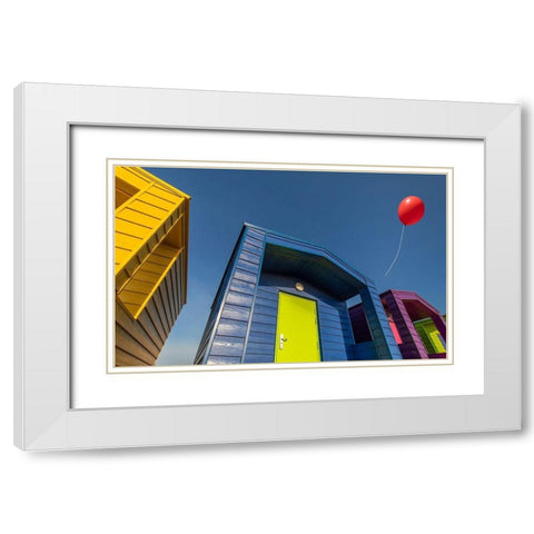 Q Summertime Blues Q White Modern Wood Framed Art Print with Double Matting by Springgay, Daniel