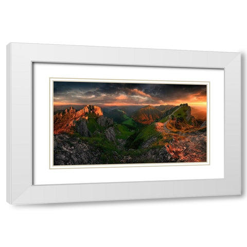 Untitled White Modern Wood Framed Art Print with Double Matting by Rojek, Tomasz