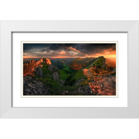 Untitled White Modern Wood Framed Art Print with Double Matting by Rojek, Tomasz