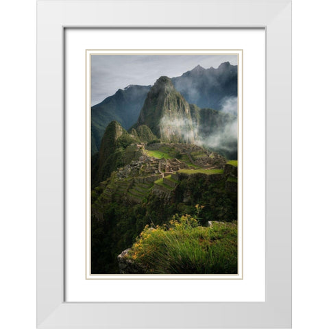 Andean Garden White Modern Wood Framed Art Print with Double Matting by K. Papp, James