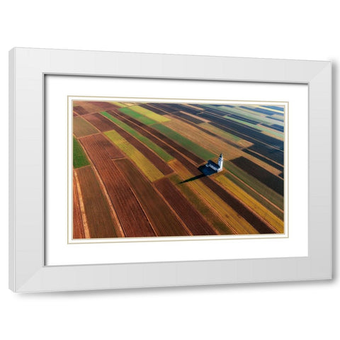 Soraiko Fields White Modern Wood Framed Art Print with Double Matting by Kravanja, Jure