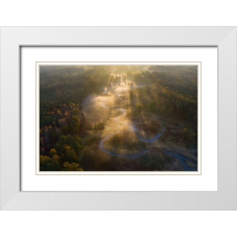 Untitled White Modern Wood Framed Art Print with Double Matting by Rojek, Tomasz