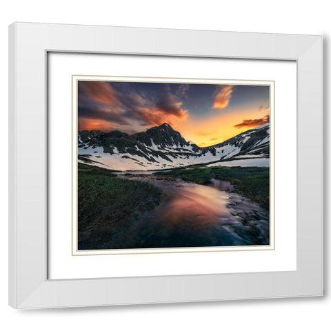 Melting White Modern Wood Framed Art Print with Double Matting by Xu, Mei