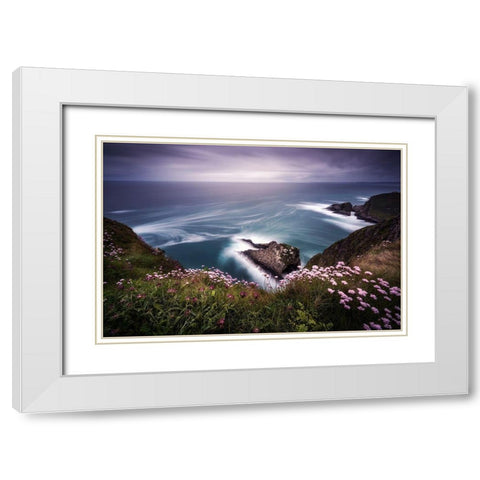 On The Edge Of The Cliff White Modern Wood Framed Art Print with Double Matting by Ruiz Dueso, Jorge