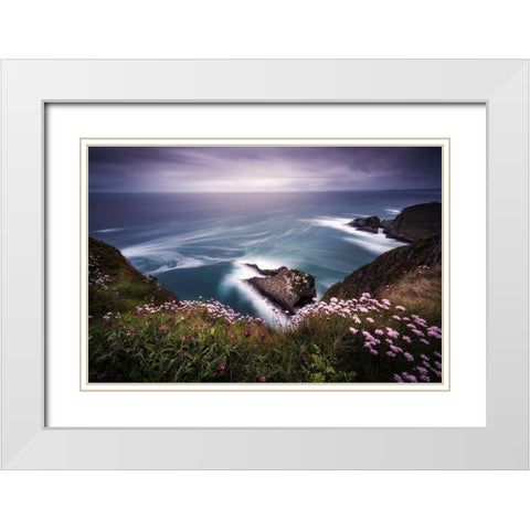On The Edge Of The Cliff White Modern Wood Framed Art Print with Double Matting by Ruiz Dueso, Jorge