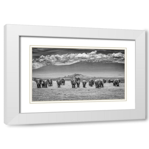 The Titans White Modern Wood Framed Art Print with Double Matting by C. Sink, Jeffrey