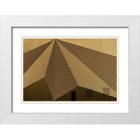 Wall Detail With Door White Modern Wood Framed Art Print with Double Matting by Luycx, Theo