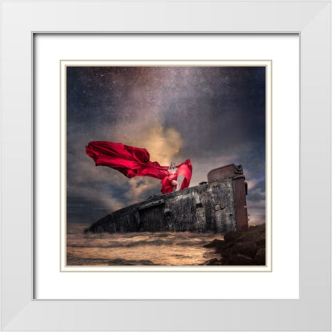 Shipwrecked White Modern Wood Framed Art Print with Double Matting by Dixon, Colin