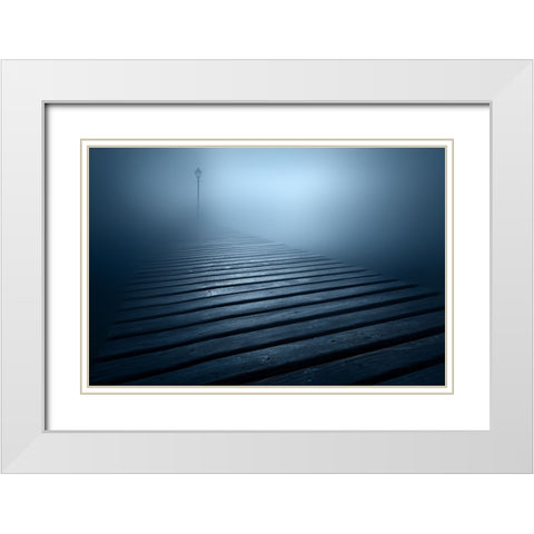 Blue Dream White Modern Wood Framed Art Print with Double Matting by Rebustini, Luca
