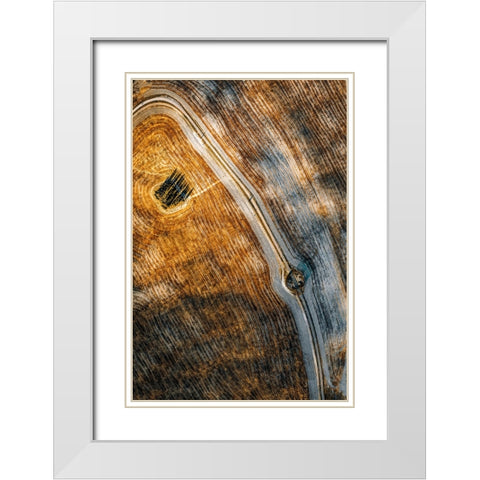 Series Tuscany - Lines And Curves White Modern Wood Framed Art Print with Double Matting by Chiriaco, Carmine