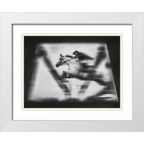 Jump White Modern Wood Framed Art Print with Double Matting by Bunjamin, Antonyus