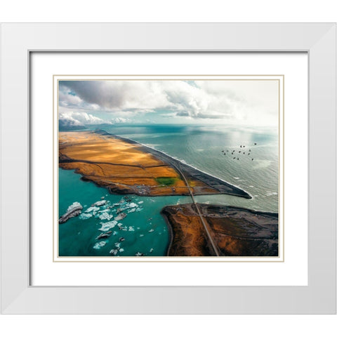 Japkulsairlaandsup3;N From Above White Modern Wood Framed Art Print with Double Matting by Green, Sam