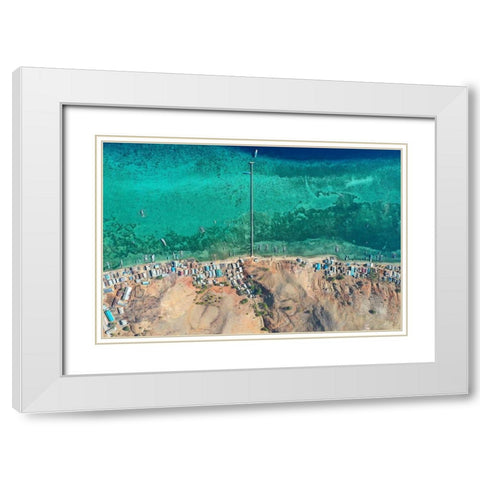 Papa Garang Fishing Village White Modern Wood Framed Art Print with Double Matting by Masrie, Muslianshah