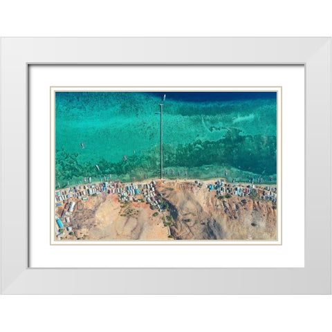 Papa Garang Fishing Village White Modern Wood Framed Art Print with Double Matting by Masrie, Muslianshah