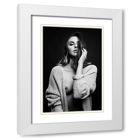 Sensual Beauty [Romana U] White Modern Wood Framed Art Print with Double Matting by Krystynek MQEP, Martin